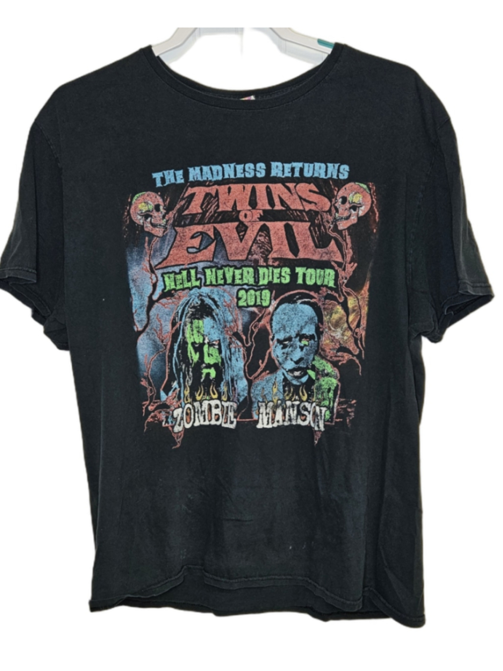 Rob Zombie Marilyn Manson Twins of Evil Hell Never Dies Tour 2019 Band T-Shirt